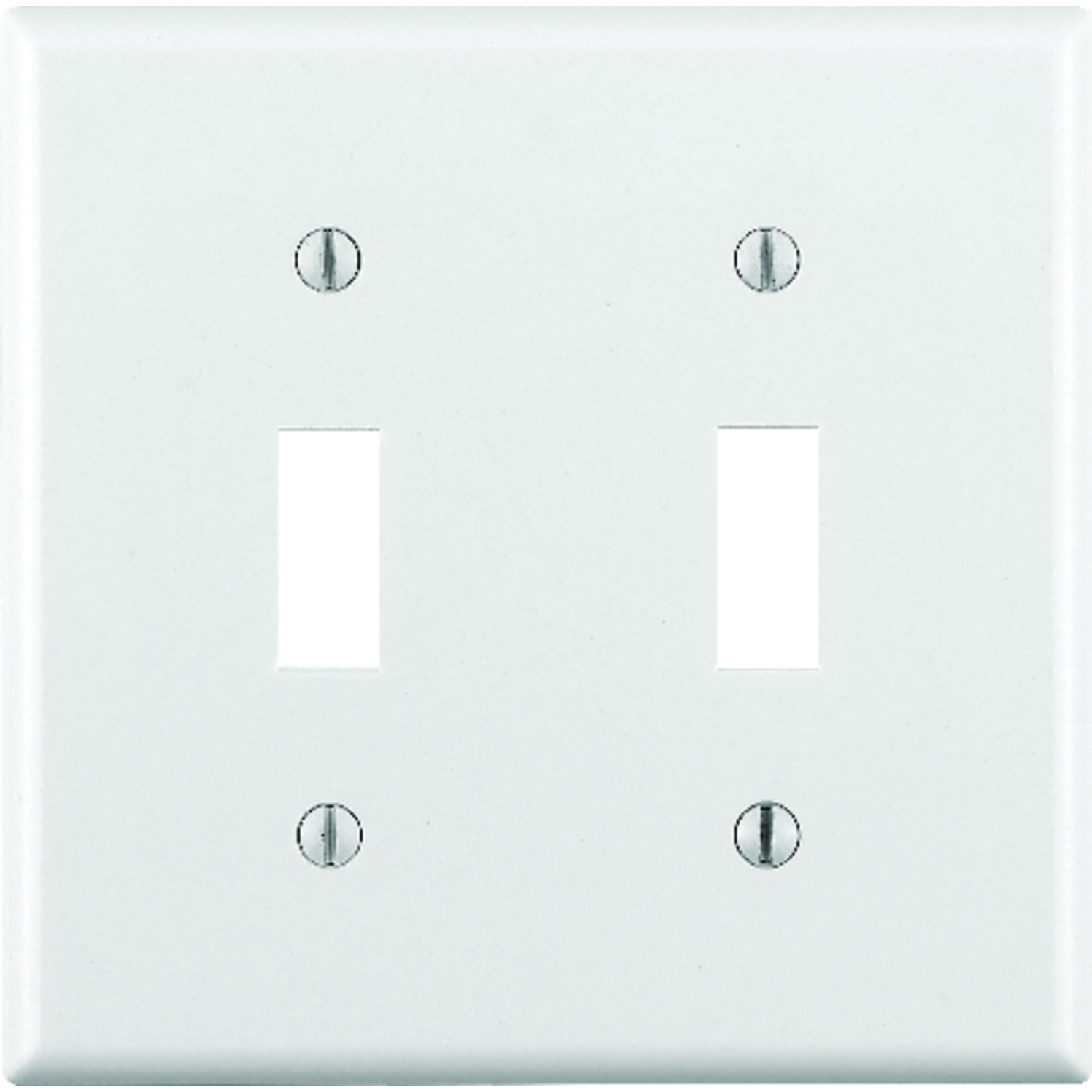 Leviton 2-Gang Plastic Toggle Switch Wall Plate, White
