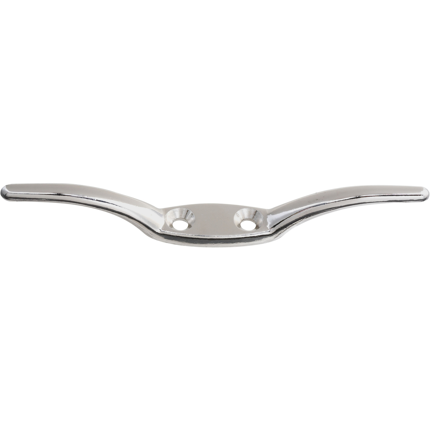 6 In. Nickel Rope Cleat, 30 Lb Working Load, Die-cast Zinc