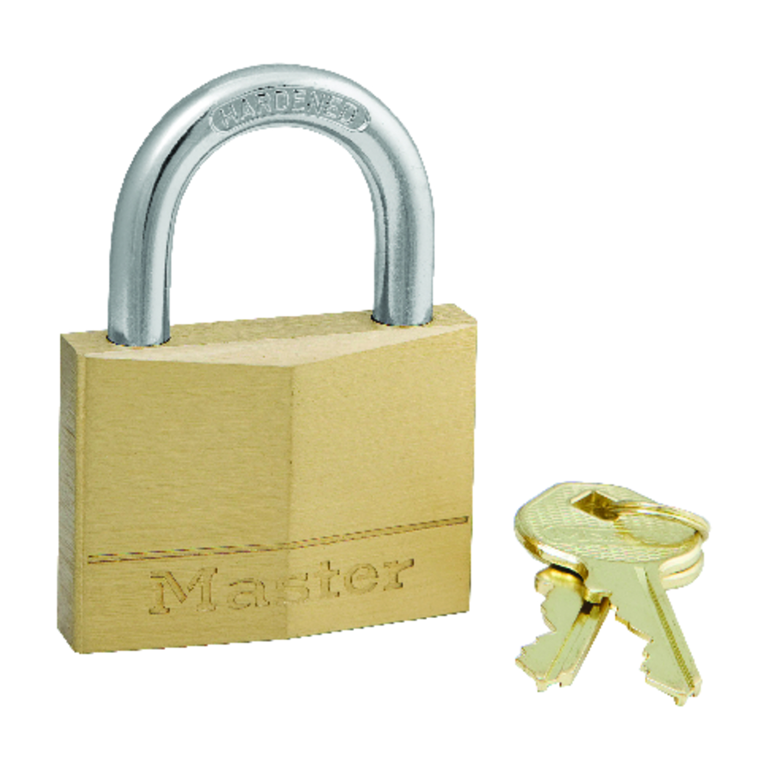 Master Lock brass padlock with keys