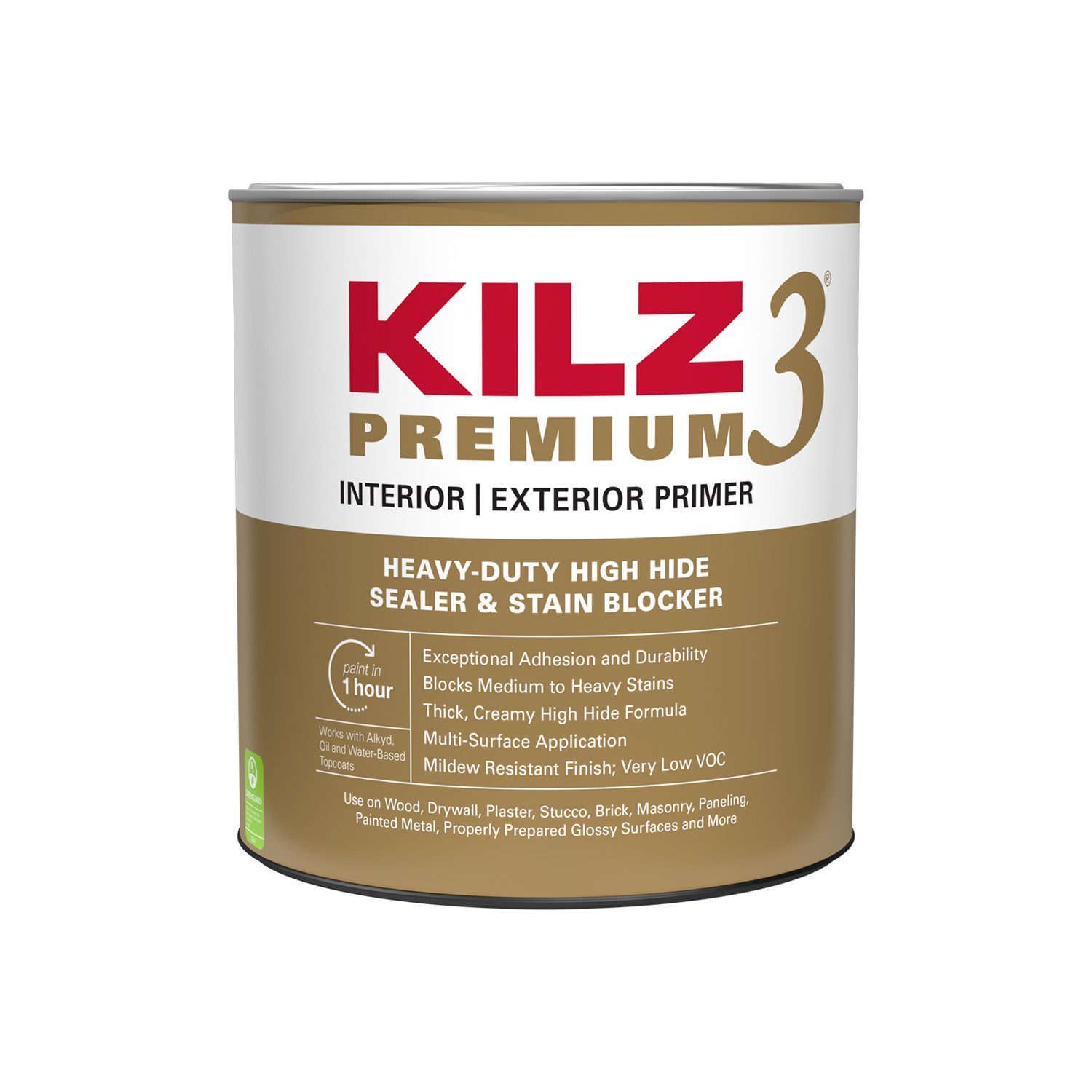 Premium Low-Odor Premium Stain-Blocking Primer, Qt.