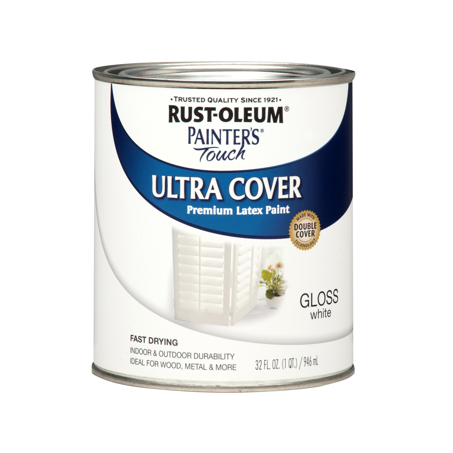 Painter's Touch Gloss Premium Latex Paint, White, 1-Qt.