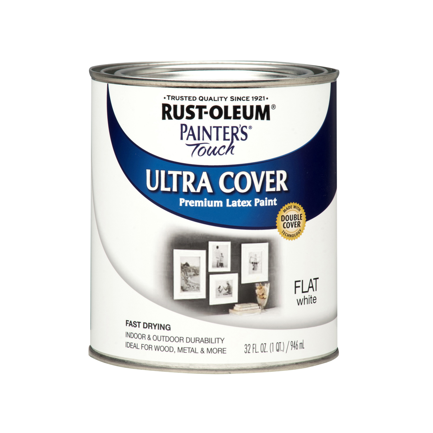 Painter's Touch Ultra Cover Latex Paint, Flat White, 1-Qt.