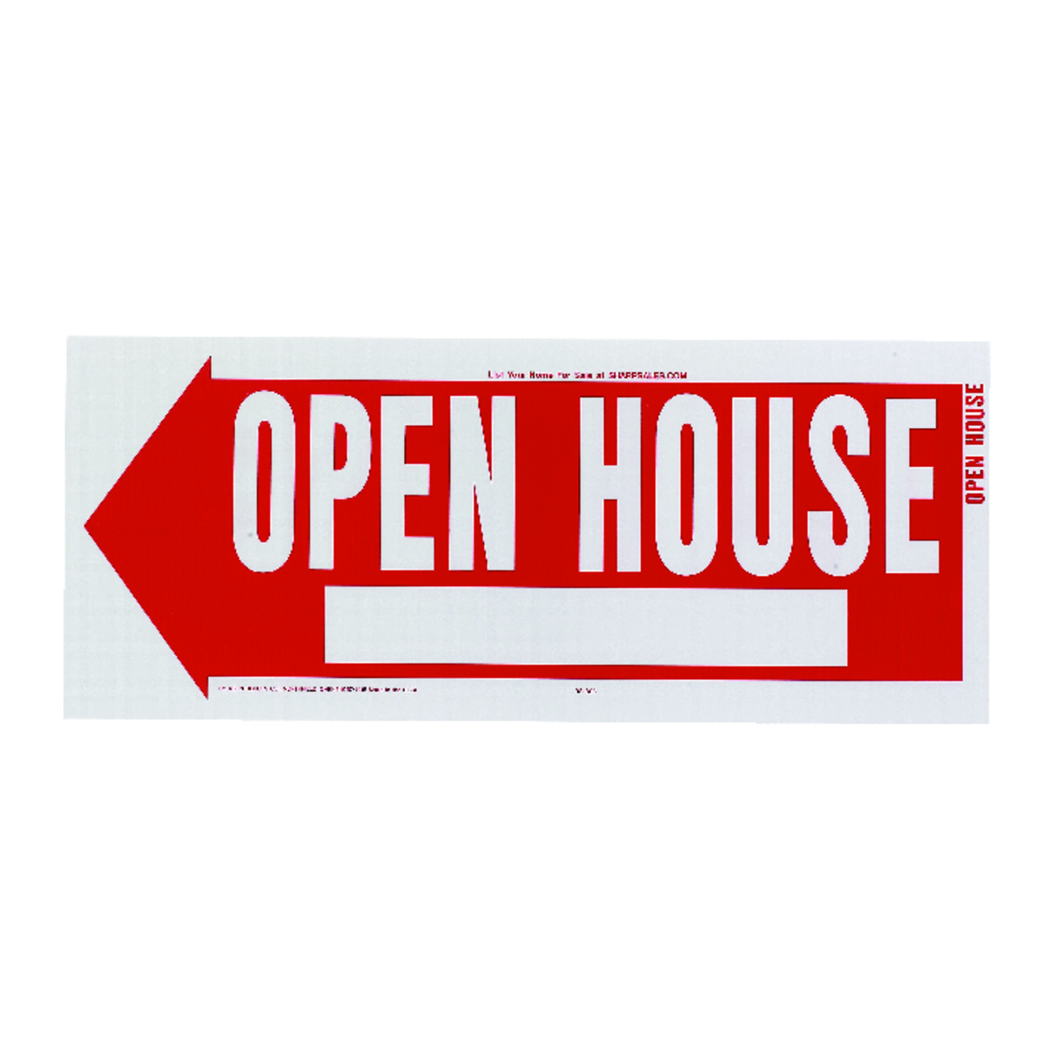 Rs-803 Open House Sign, 10 In. H X 24 In. W, Double-sided Plastic