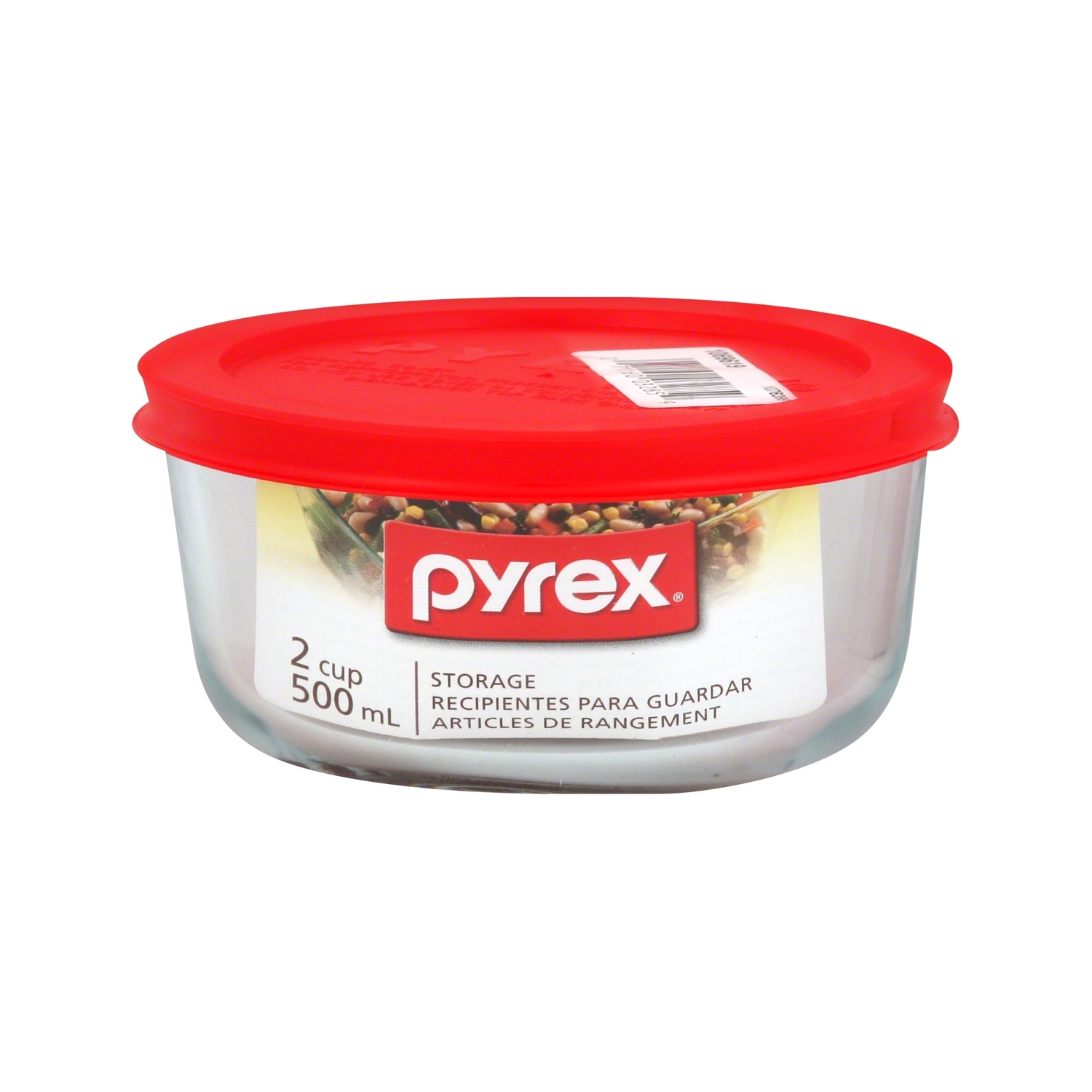 Pyrex Simply Store 2-Cup Round Glass Storage Container with Lid
