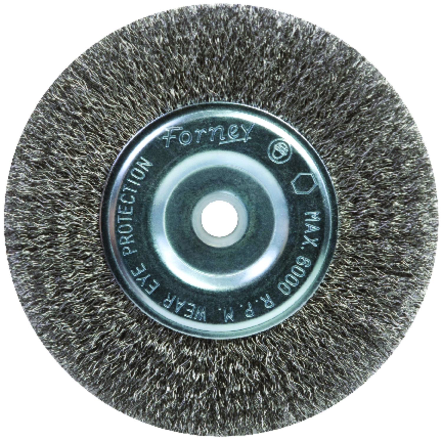 6 In. Crimped Wire Wheel Brush, Fine .008 In. For Bench Grinders