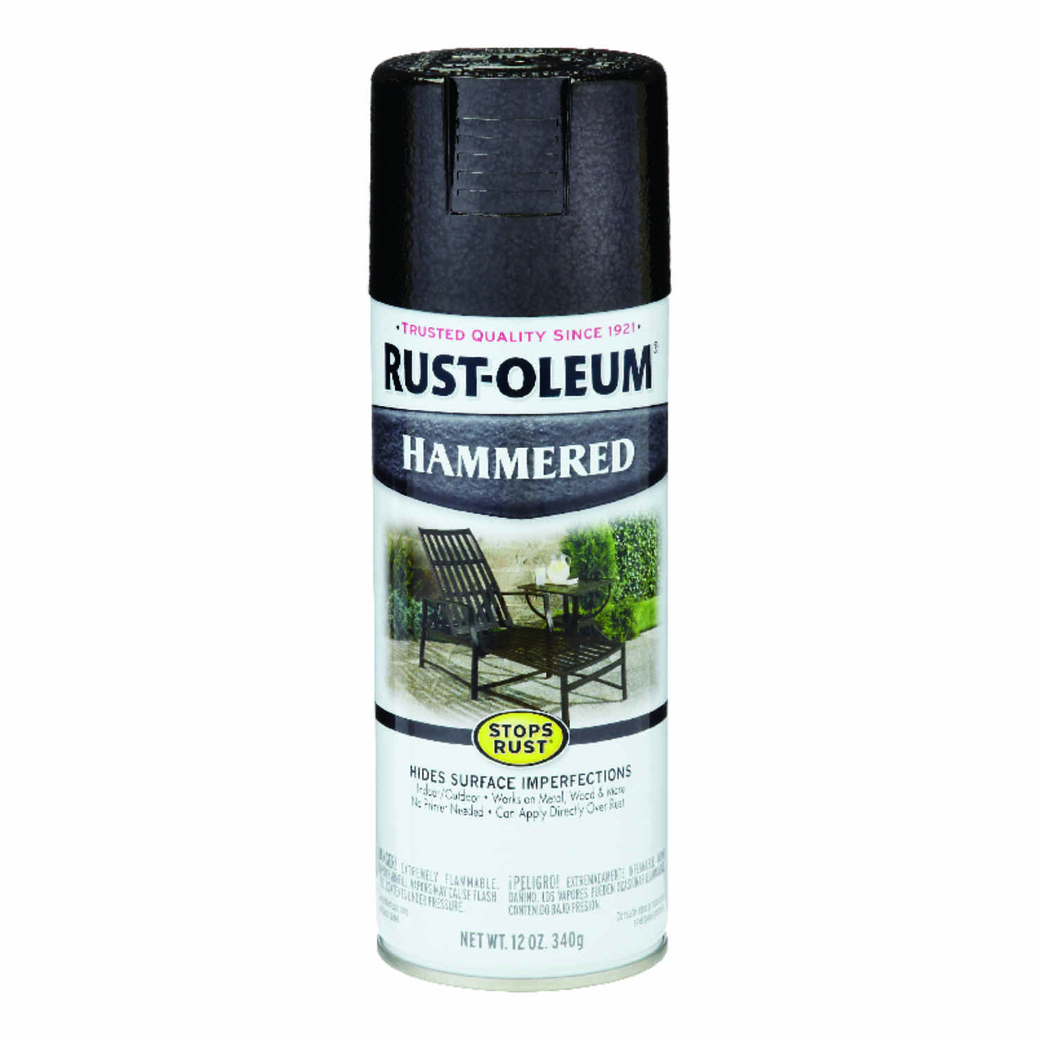 Stops Rust Hammered Black Spray Paint 12 Oz. - Rust Preventative Finish