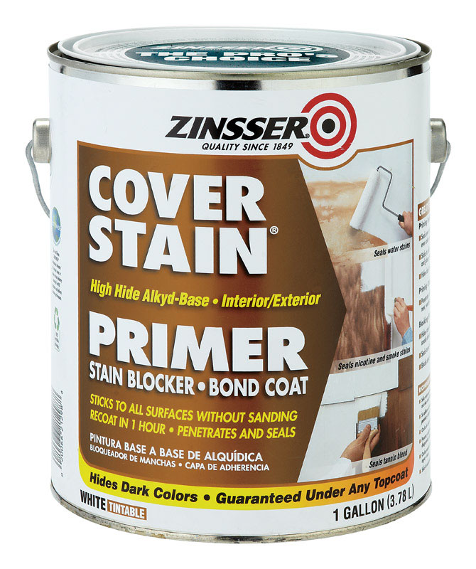 Zinsser Cover-Stain Low VOC High Hide Alkyd-Base Interior/Exterior Stain Blocker Primer, White, 1 Gal.
