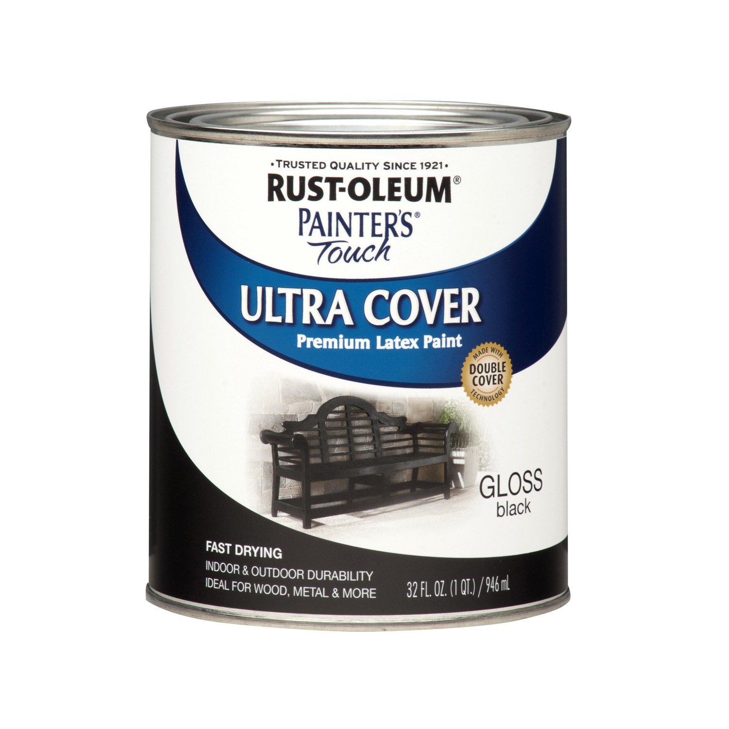 Painter's Touch Gloss Premium Latex Paint, Black, 1-Qt.