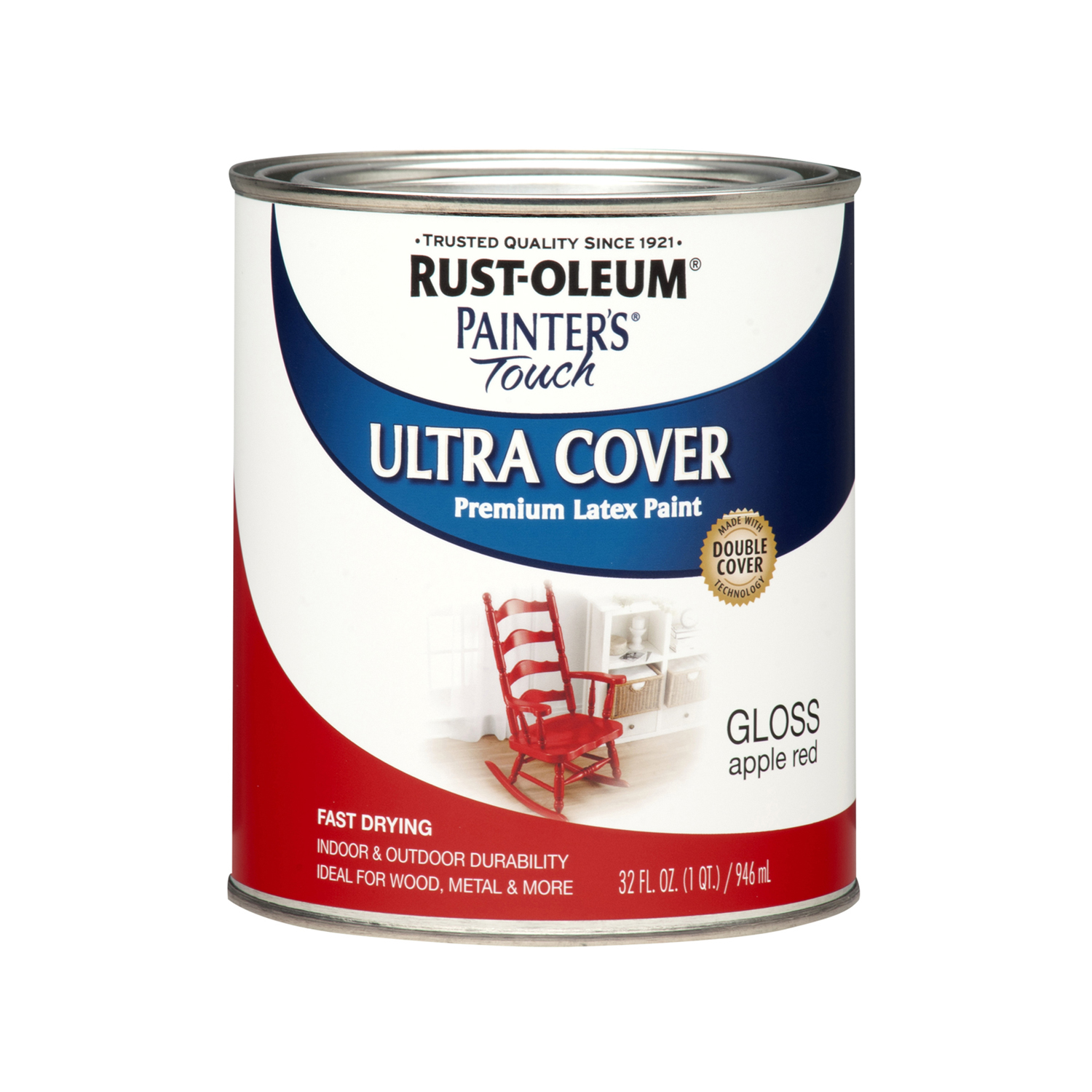 Painter's Touch Ultra Cover Latex Paint Apple Red Gloss 1 Quart