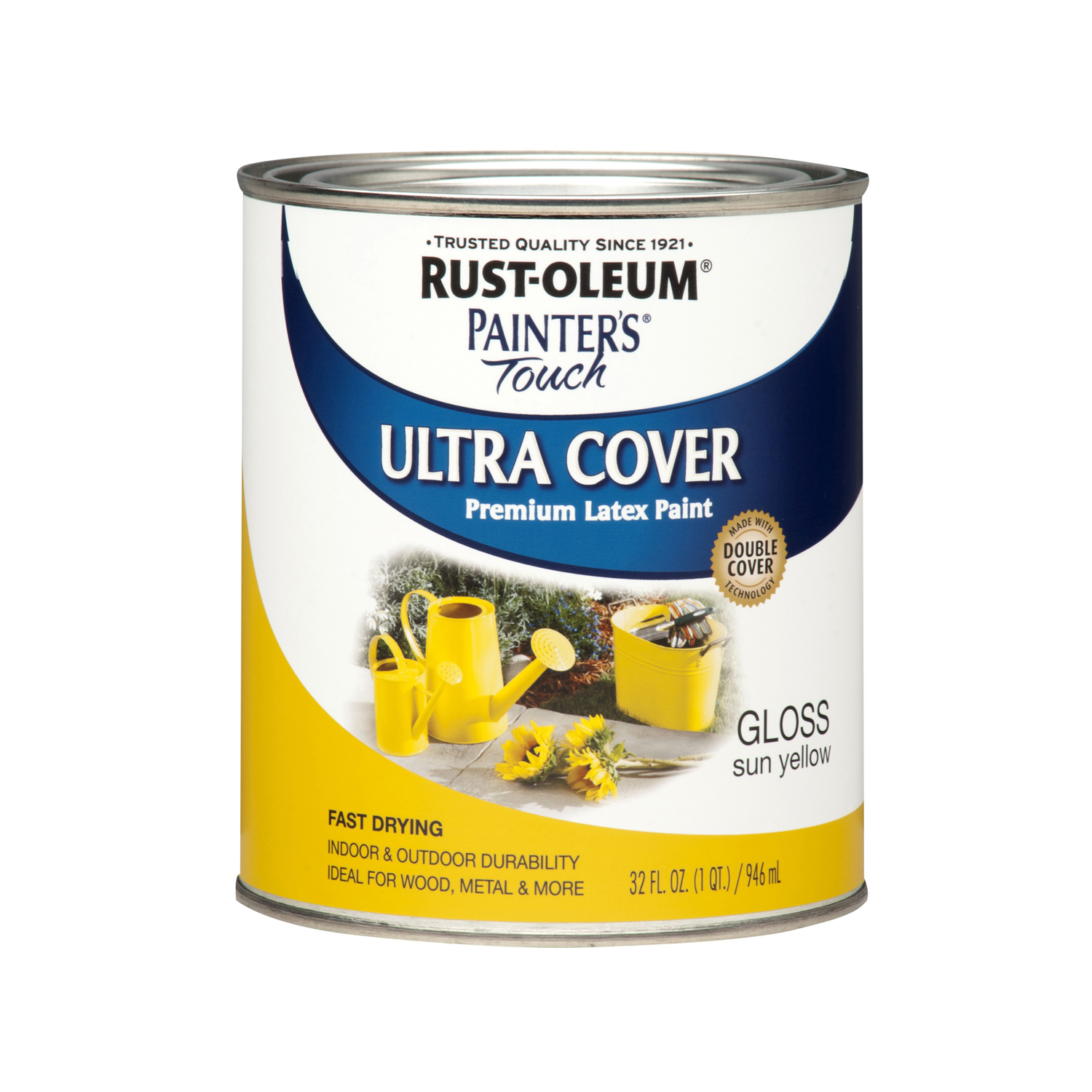 Painter's Touch Ultra Cover Latex Paint, Sun Yellow Gloss, 1-Qt.