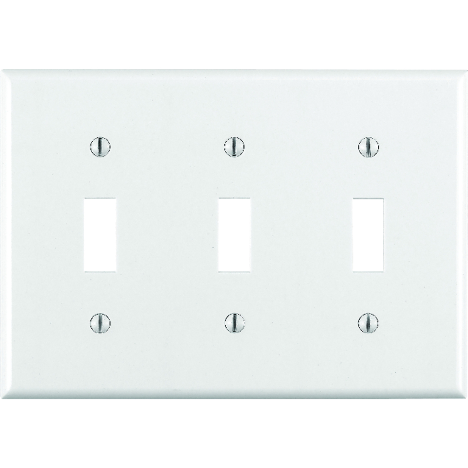 Leviton 3-Gang Plastic Toggle Switch Wall Plate, White