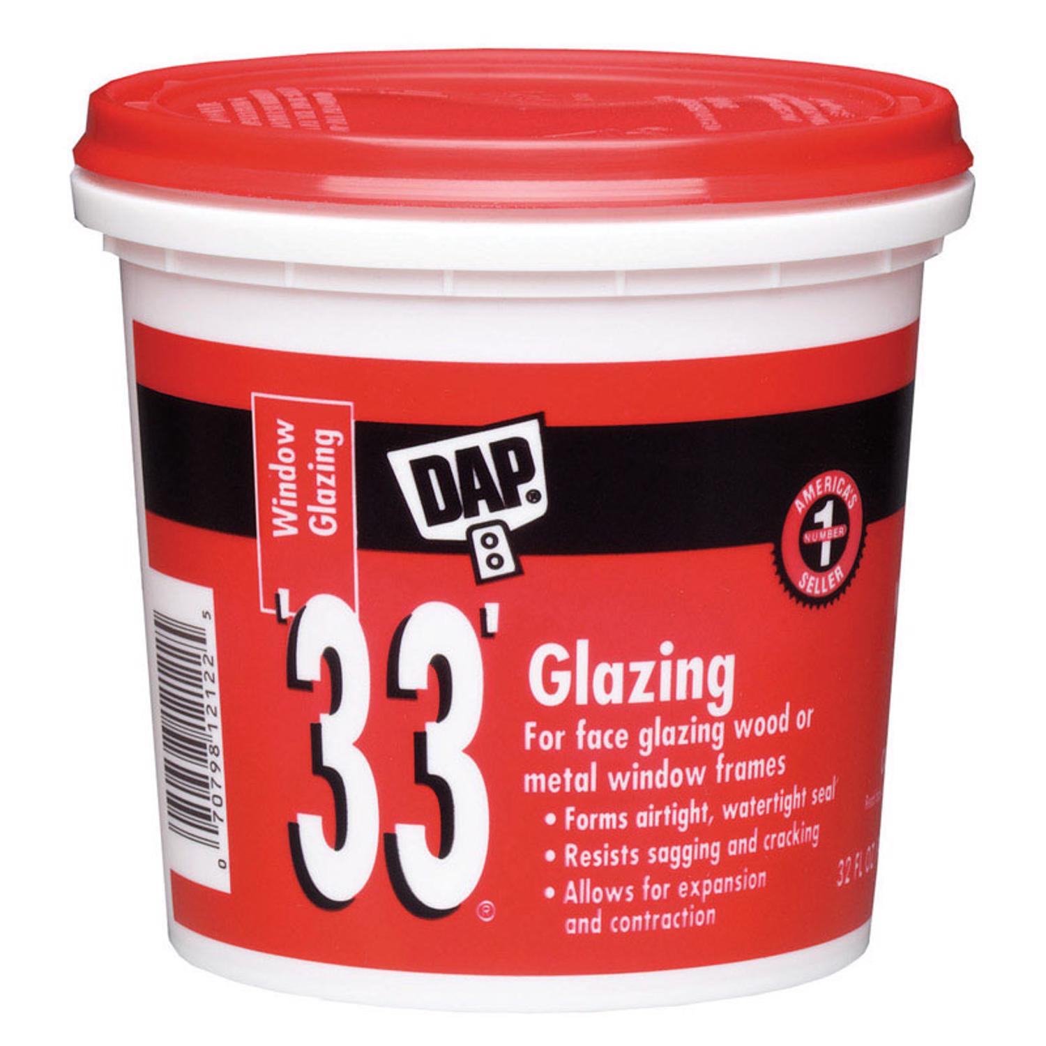 33 Window Glazing Compound, White, 1 Qt.