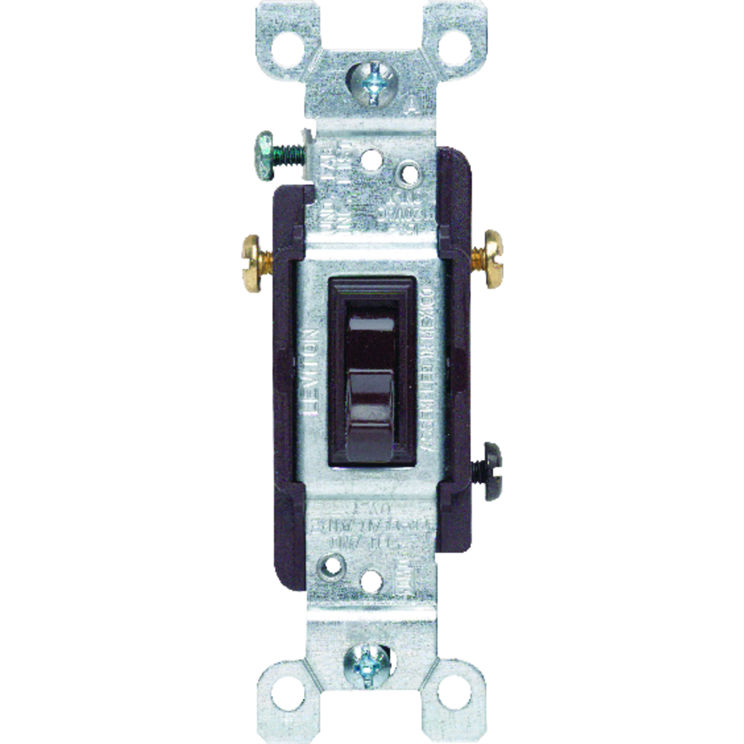 Leviton Quiet Grounded Toggle Brown 15A 3-Way Switch