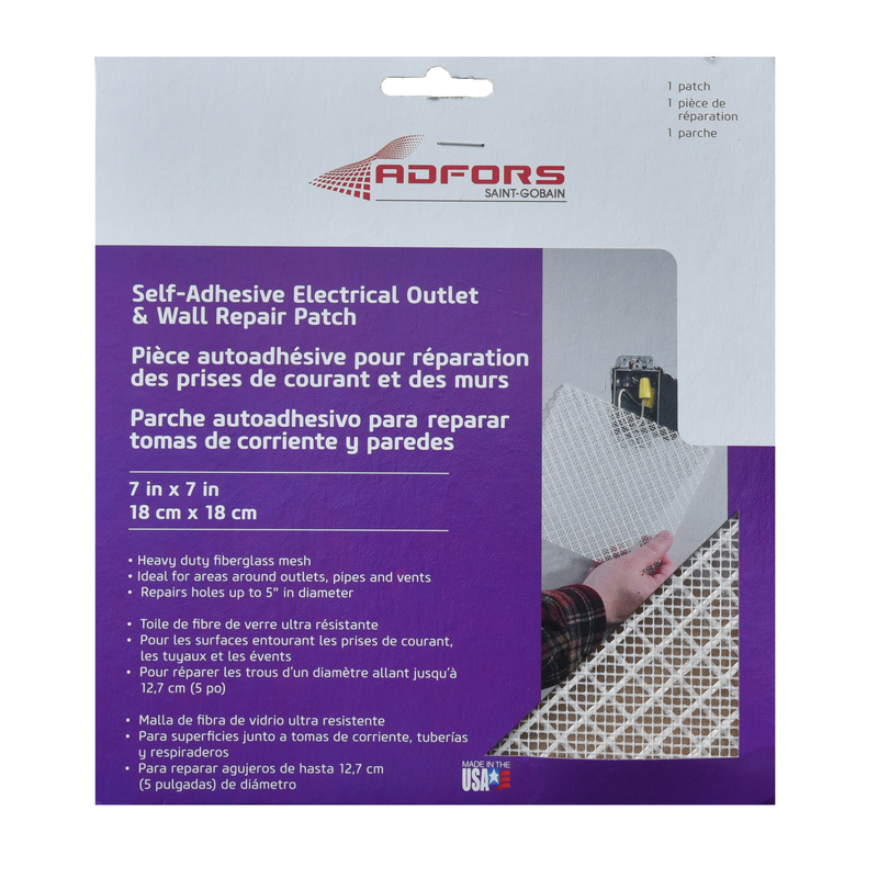 7 In. X 7 In. Self-adhesive Electrical Outlet Drywall Repair Patch