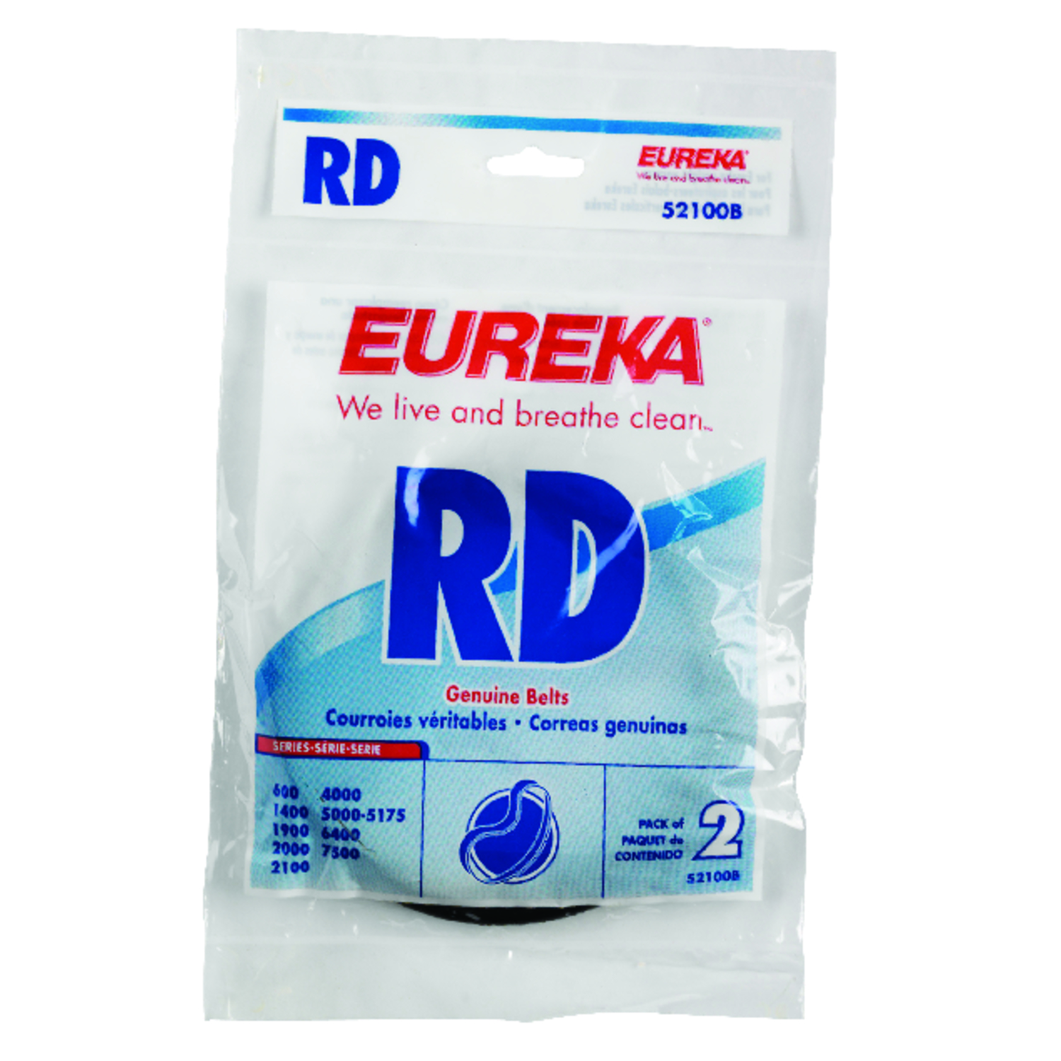 Eureka Type RD 600, 1400, 1900, 2000, 2100, 4000 and 5000 Vacuum Cleaner Belt (2-Pack)