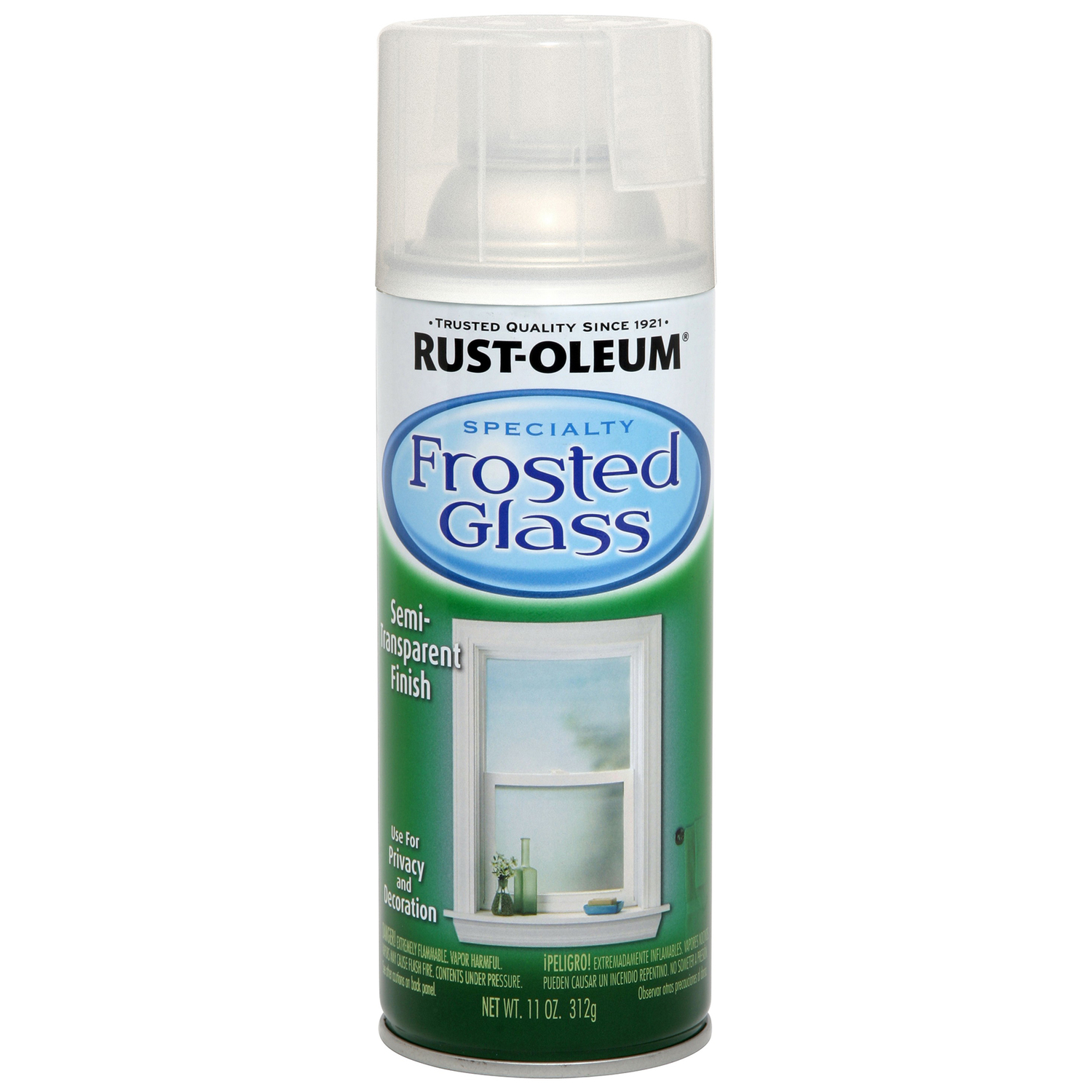 Frosted Glass Spray Paint 11 Oz. Clear Finish For Decorative Privacy