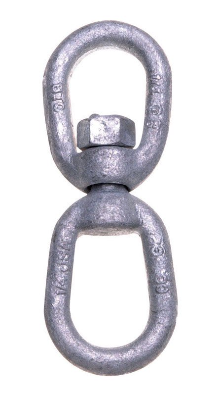 Industrial Eye To Eye Swivel, Forged, Galvanized, 1/2-In.
