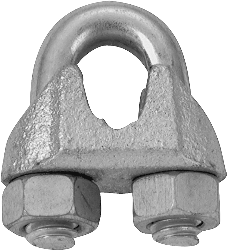 Wire Rope Clip, Galvanized Finish, 3/8-In.