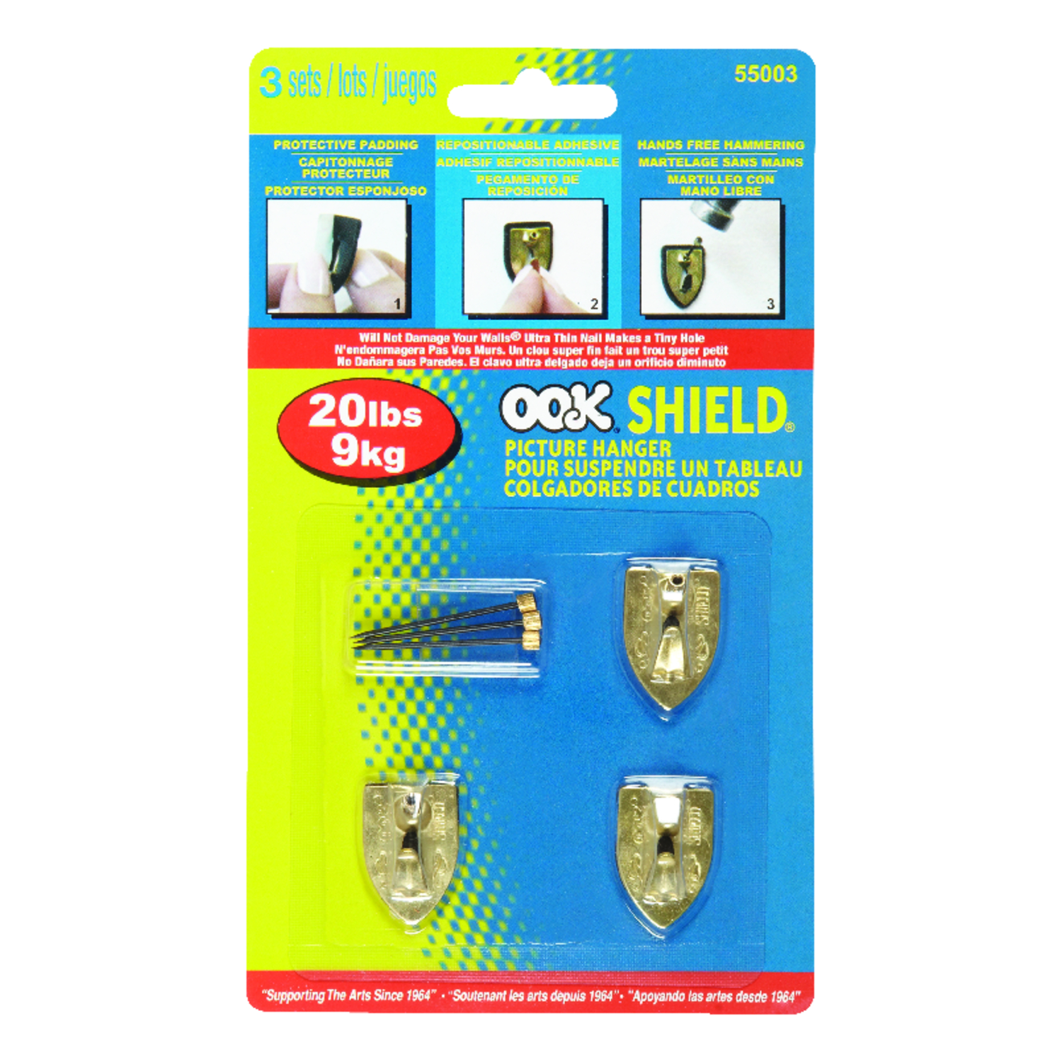 Ook Shield Picture Hanger 20 lb 3 pk Ook Shield Picture Hanger 20 lb 3 pk