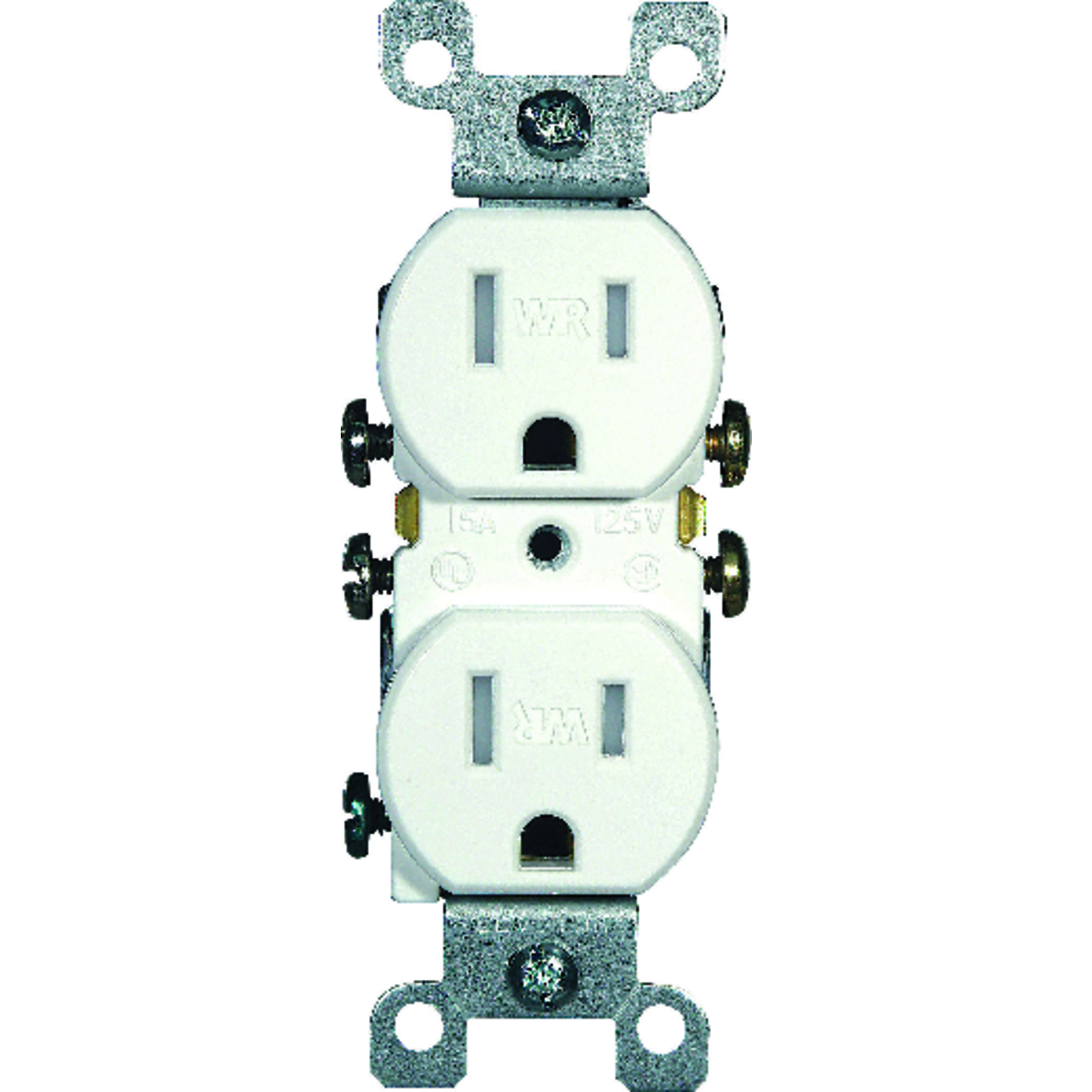 Leviton 15A White Tamper & Weather Resistant Residential Grade 5-15R Duplex Outlet