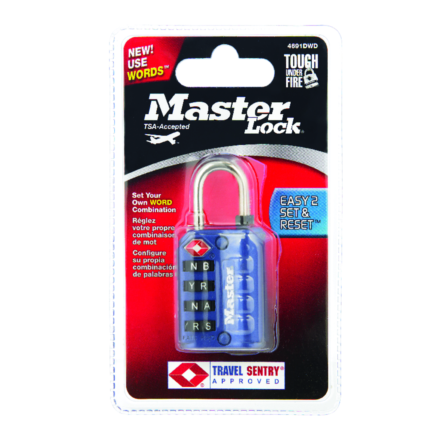 Master Lock 1-3/8 In. WORD Combination Luggage Lock (TSA-Accepted)