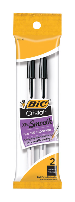 Bic Cristal Medium Point Black Ball Pen (2-Pack)