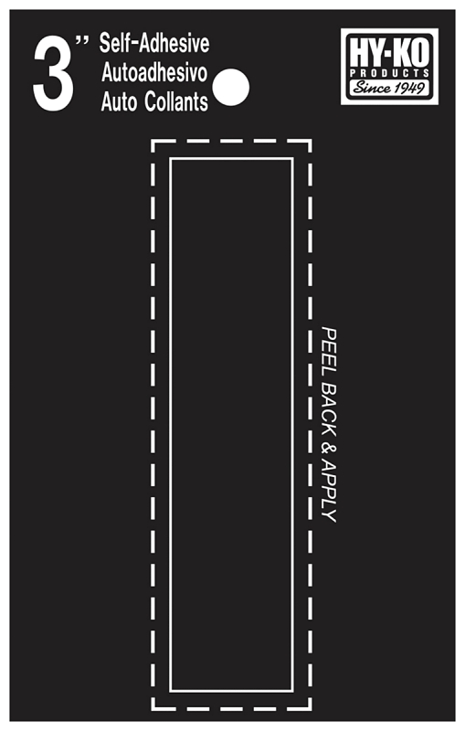 3 In. Black Vinyl Self-adhesive Letter I - Weather-resistant, Non-reflective
