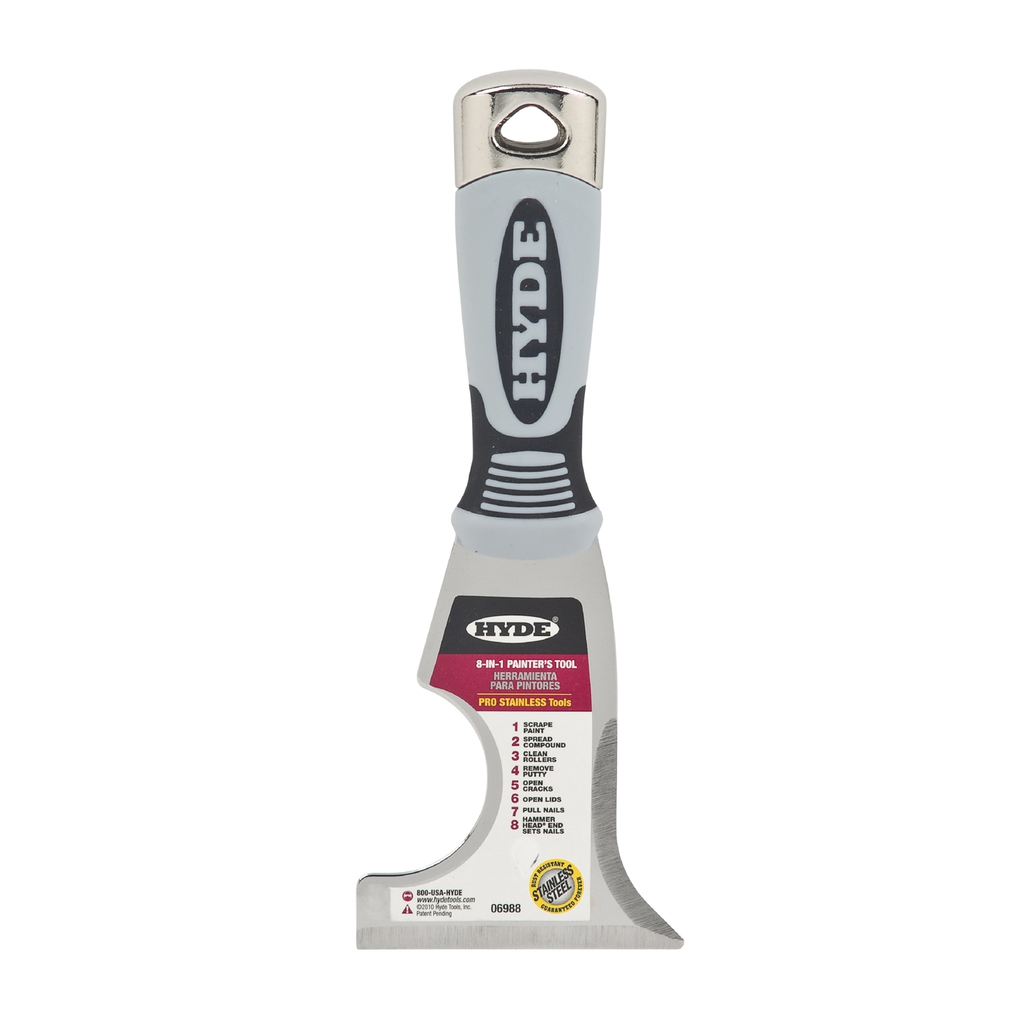 8-In-1 Painter's Tool, Stiff Steel Blade, 3-In.