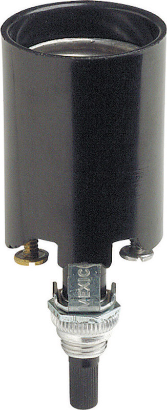 Leviton Bottom Turn-Knob Medium Base Black Lamp Socket
