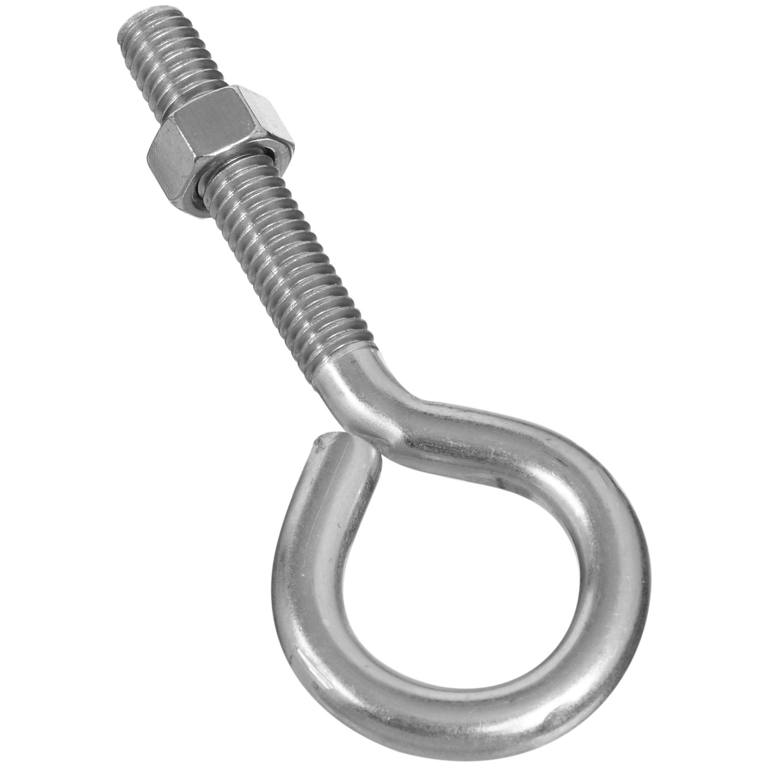 Eye Bolt With Hex Nuts, Stainless Steel, 3/8 x 4 In.