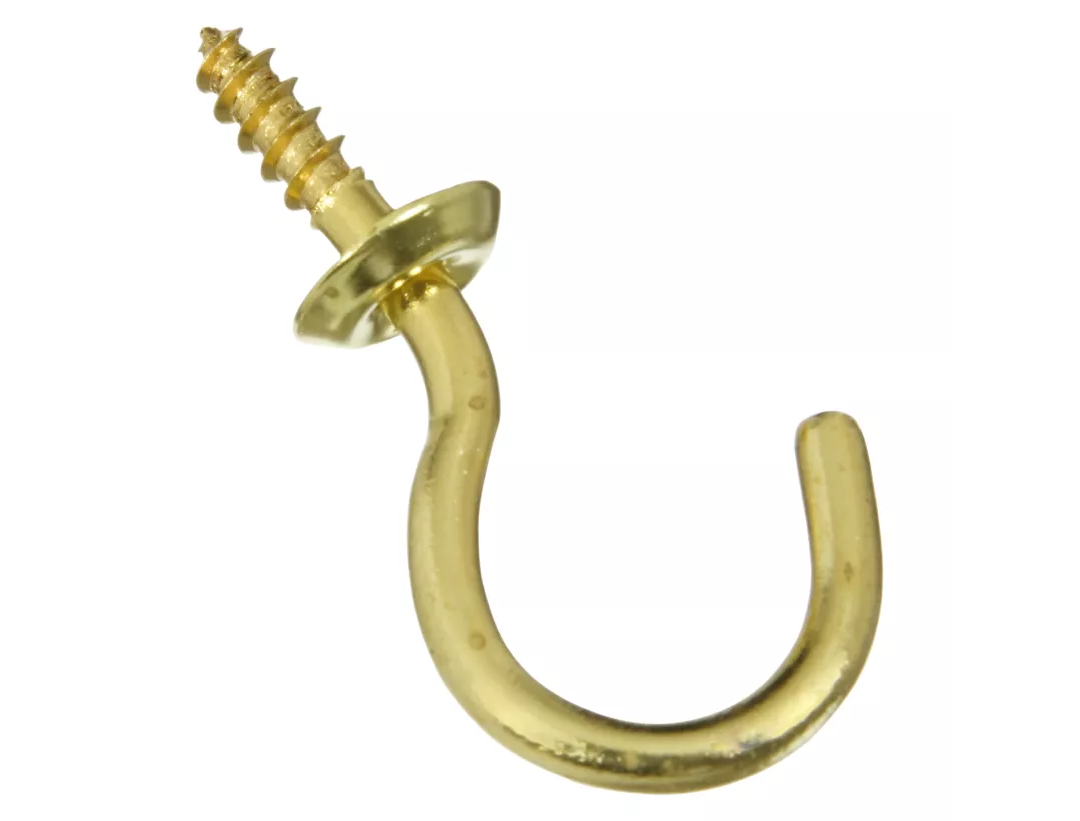 National Hardware 1 In. Solid Brass Series Cup Hook (4 Count)