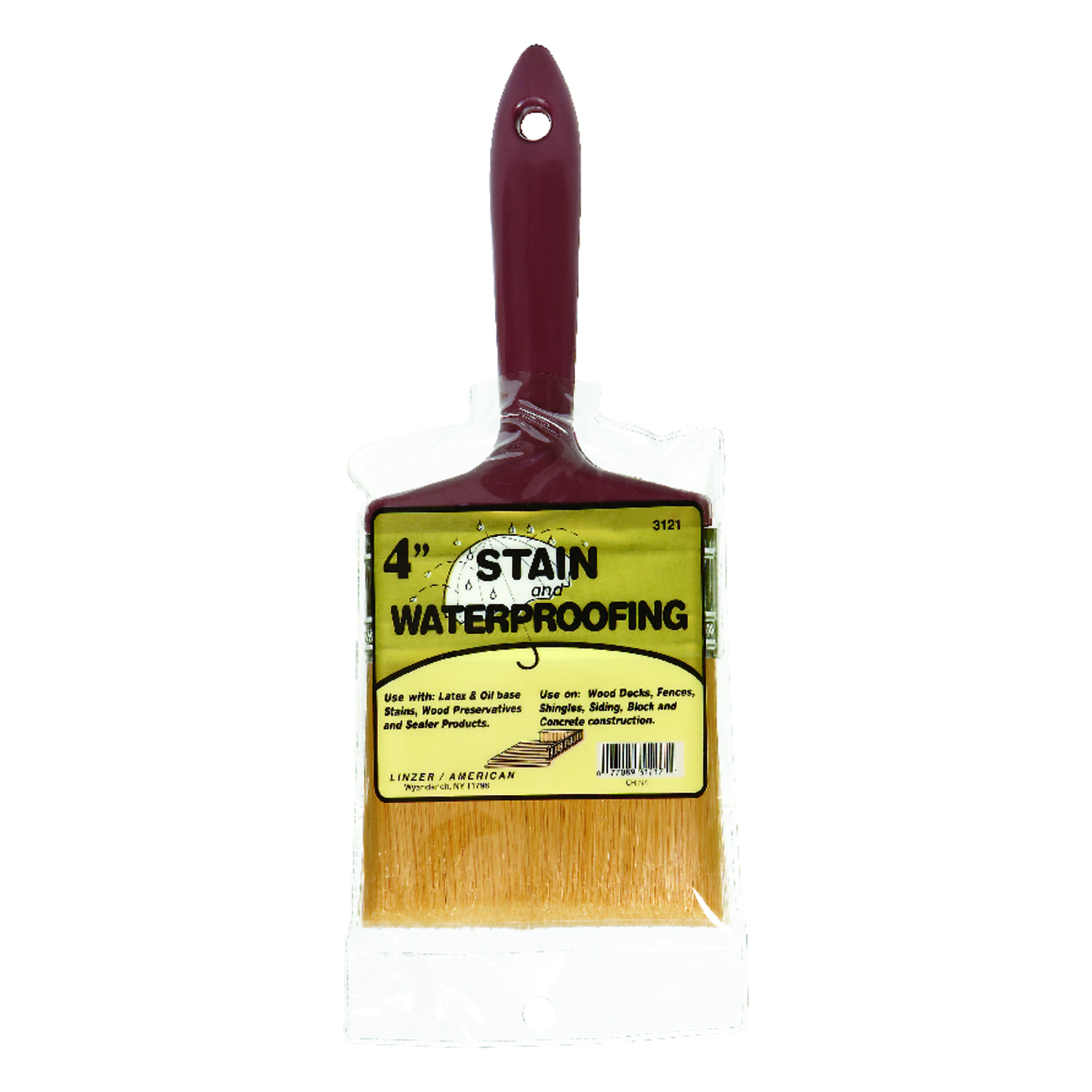 Staining & Waterproofing Brush, 4-In.
