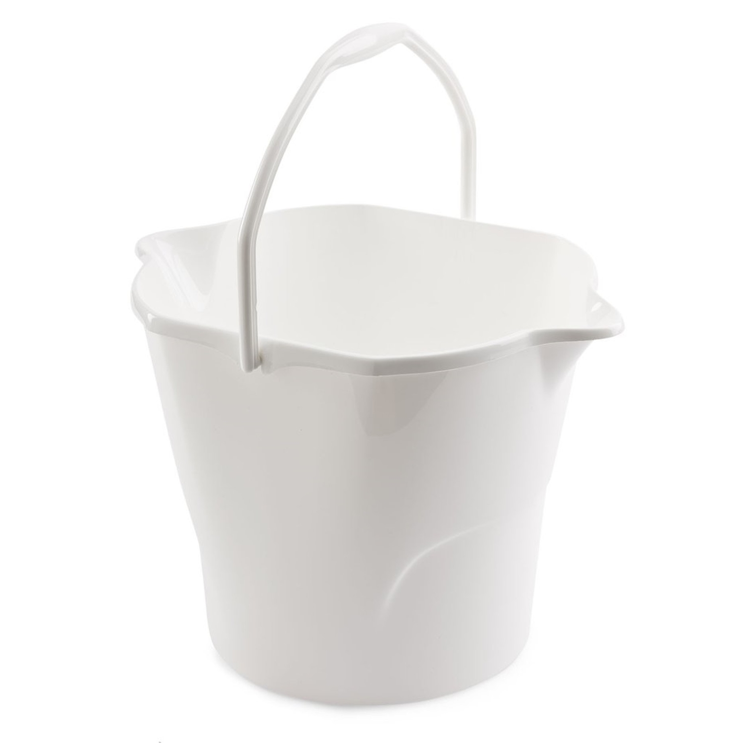 3 Gallon White All-purpose Dual Spout Bucket With Ergonomic Handle