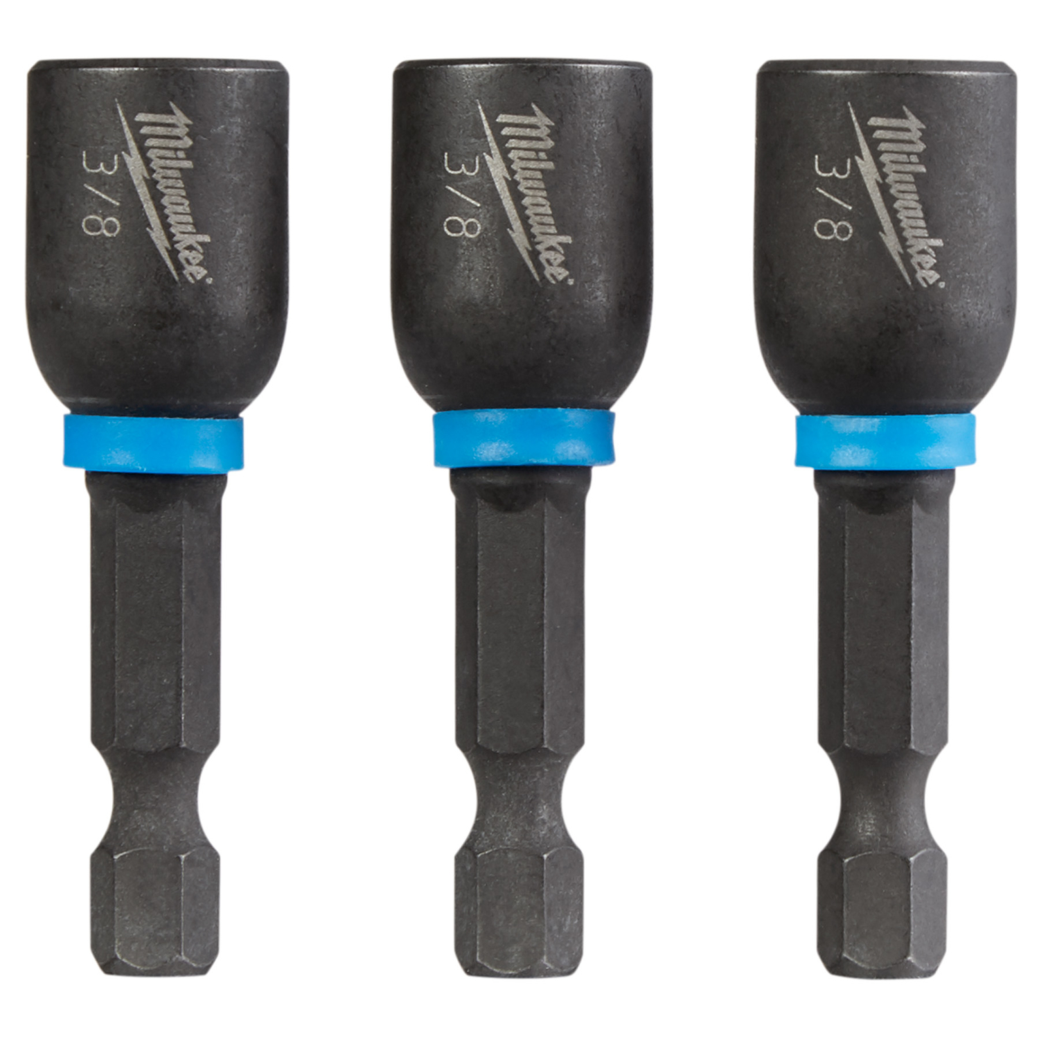 Millwaukee SHOCKWAVE 3/8 In. x 1-7/8 In. Power Impact Nutdriver, (3-Pack)