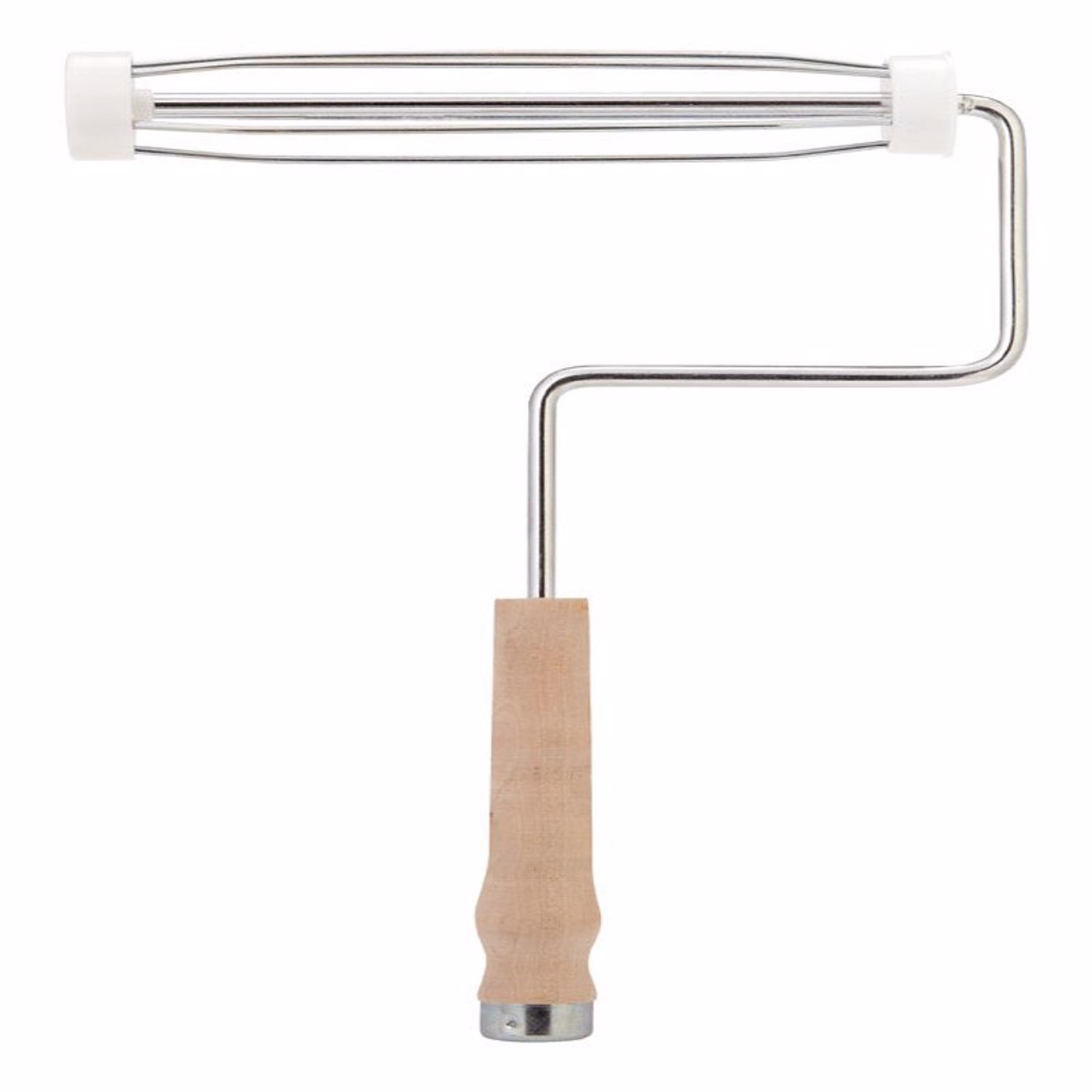 9 In. Professional Wood Grip Threaded Roller Frame With 5-wire Cage
