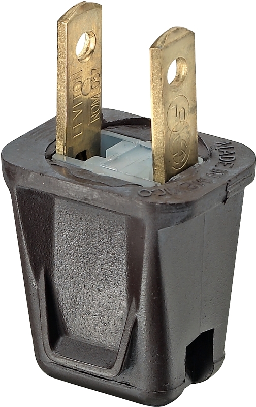 10a 125v 2-wire Non-grounding Cord Plug, Nema 1-15p, Brown