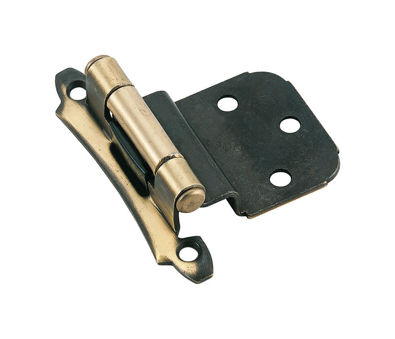 Amerock Antique Brass 3/8 In. Self-Closing Inset Hinge, (2-Pack)