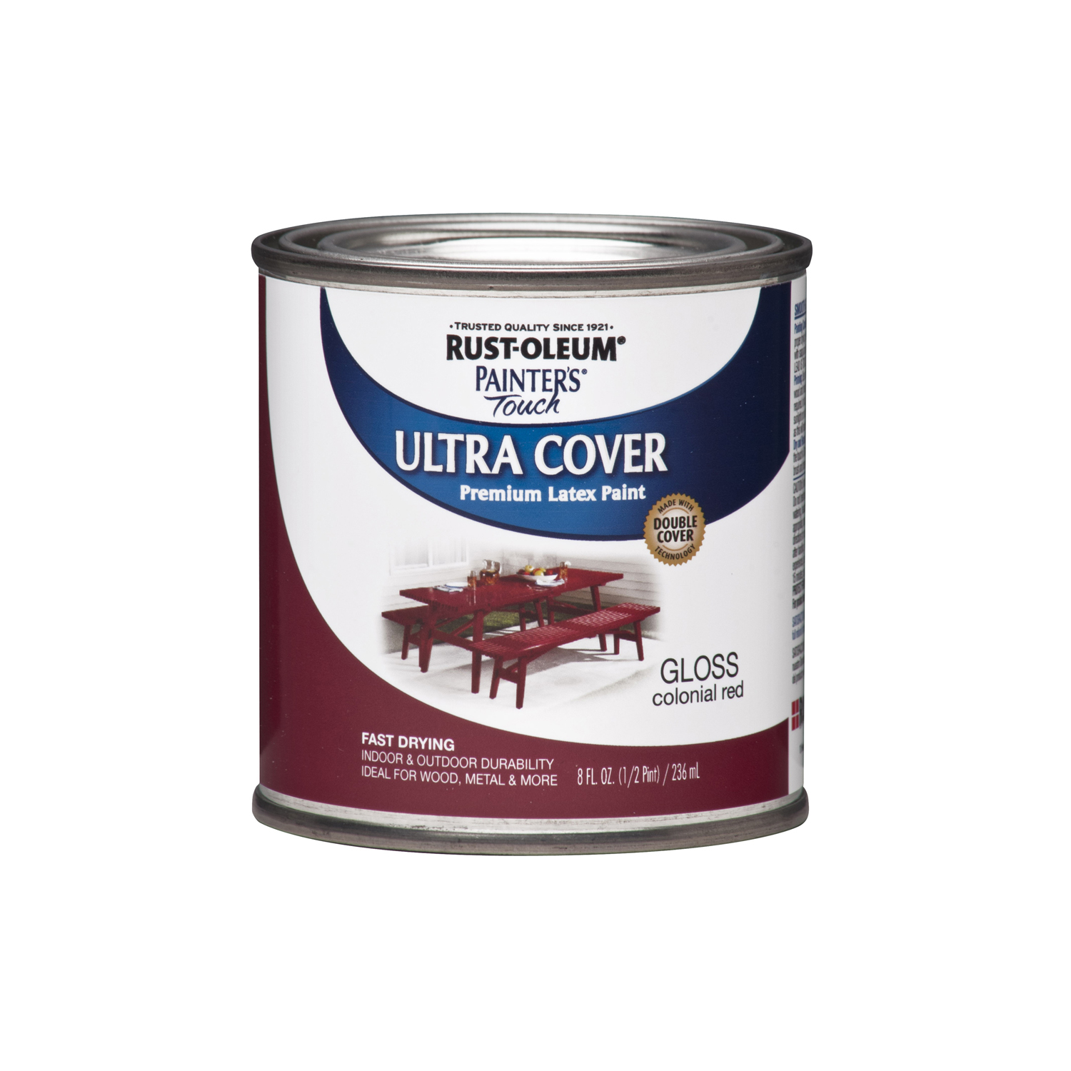 Painter's Touch Ultra Cover Latex Paint, Colonial Red, 1/2-Pt.