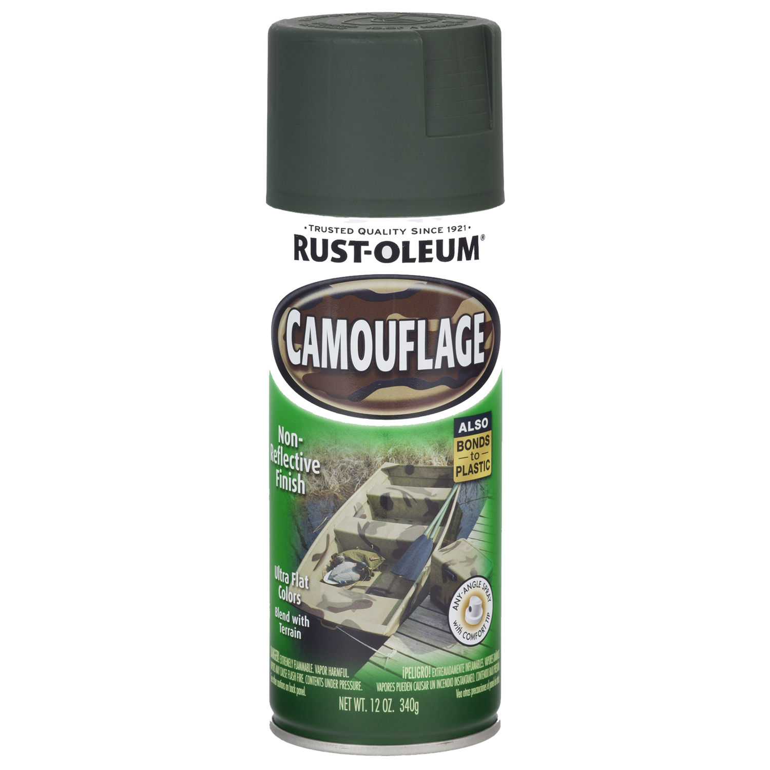 Camouflage 12 Oz. Flat Spray Paint, Deep Forest Green - Ultra Cover