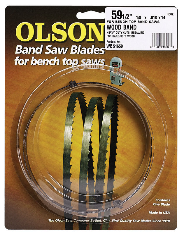 Olson 59-1/2 In. x 1/8 In. 14 TPI Hook Wood Cutting Band Saw Blade