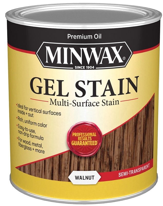 Gel Stain, Walnut, Oil-based, 1 Quart For Wood & Non-wood Surfaces