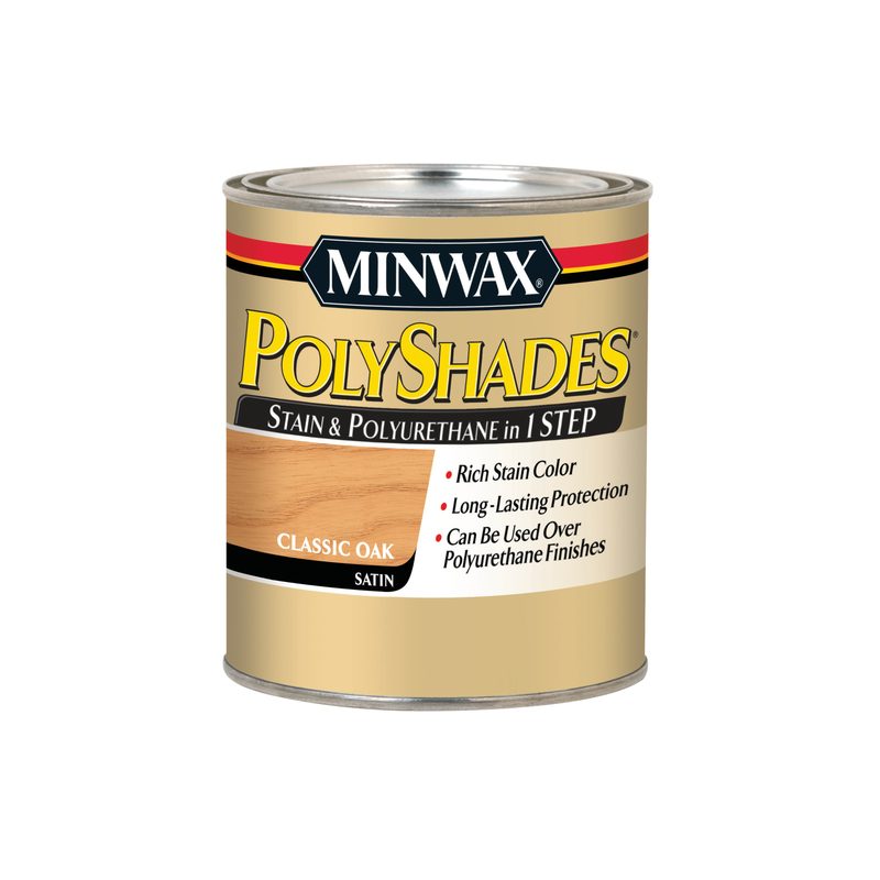 Polyshades Wood Stain, Classic Oak Satin, Qt.