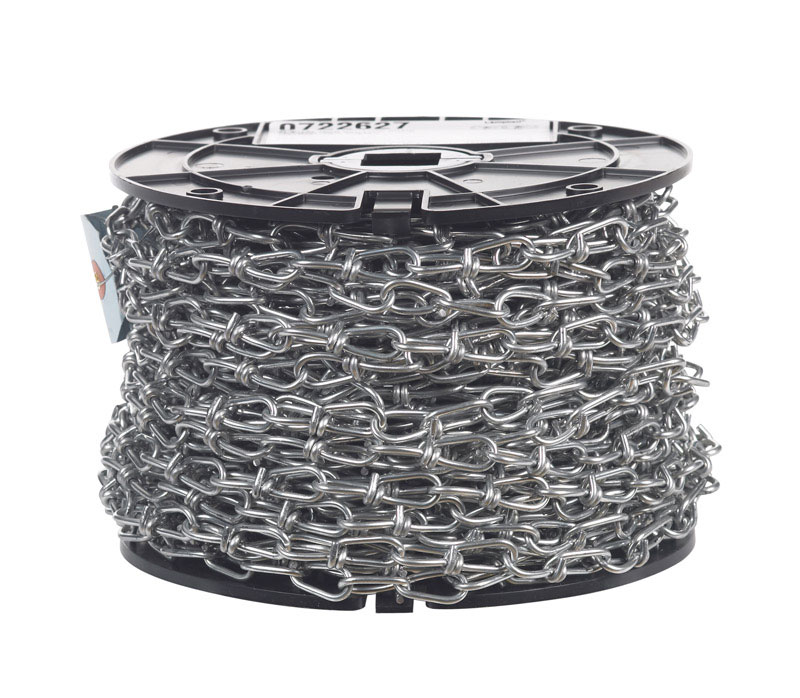 Chain No. 1 Double Loop Carbon Steel Chain 1/8 In. Dia. X 125 Ft. Reel