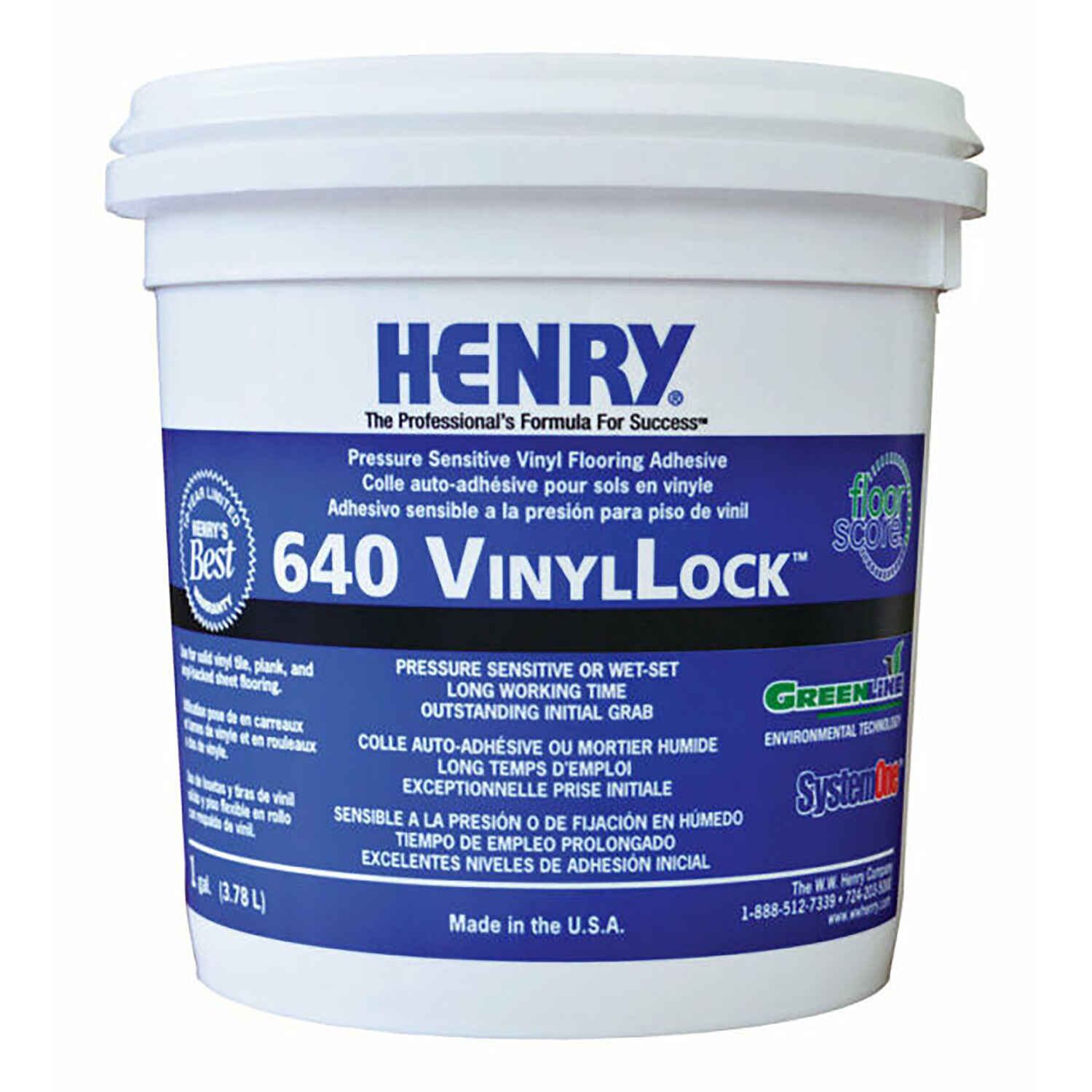 640 Vinyl Lock Pressure-sensitive Vinyl Flooring Adhesive, 1-gallon
