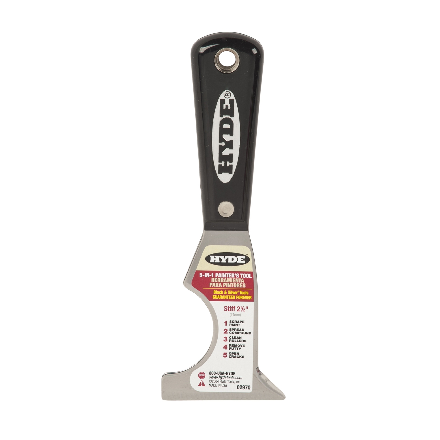 5-In-1 Painter's Tool, Stiff Steel Blade, 2-1/2-In.