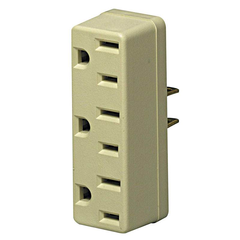 Ivory 15a Triple Tap Outlet Adapter, Model 001-00698-00i