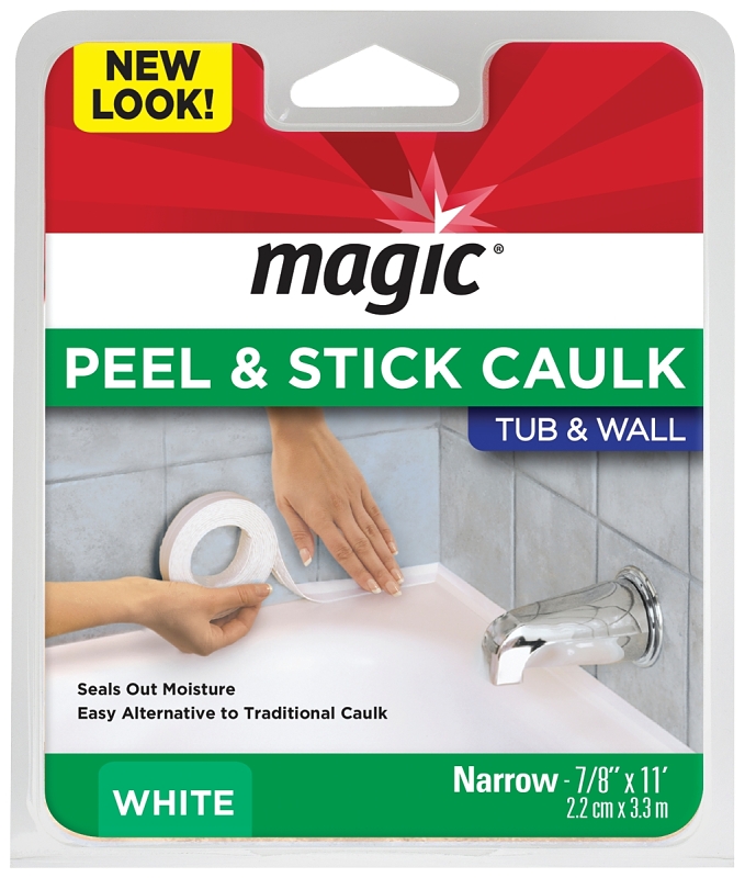 7/8 In. X 11 Ft. White Peel And Stick Caulk Strip For Tub And Wall