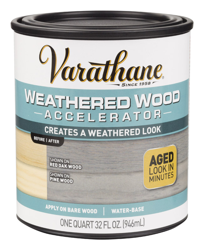 Weathered Wood Accelerator Stain, Gray, 1 Quart - Interior Use