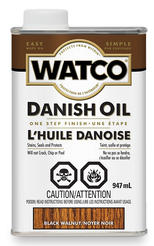 Danish Oil Finish, 1 Quart, Black Walnut, Semi-transparent