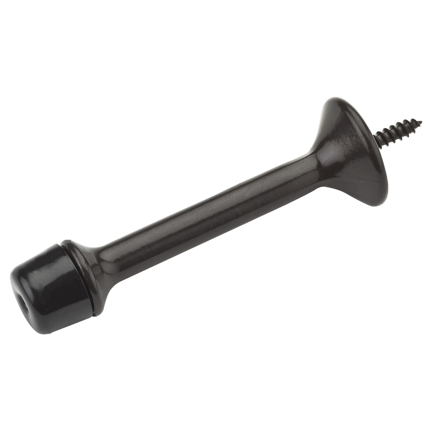 Doorstop, Wall-Mount, Rigid, Heavy-Duty, Oil-Rubbed Bronze, 3 In.
